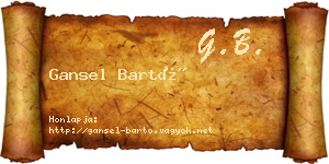 Gansel Bartó névjegykártya